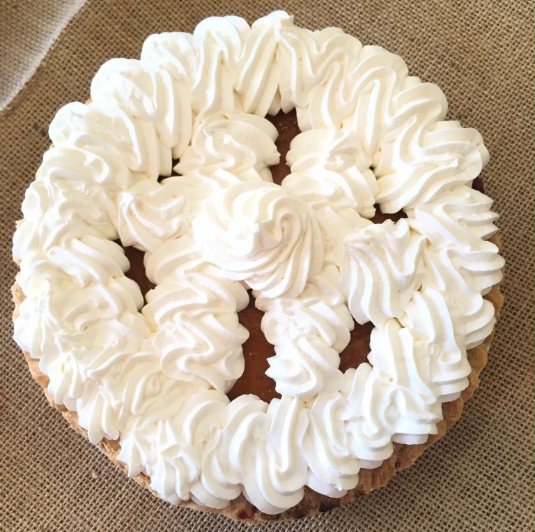 Pumpkin Pie 8" & 9" w/ whipped cream Pumpkin Pie w/ WC