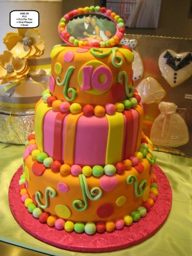 custom wedding anniversary decorated cake fondant polka dot