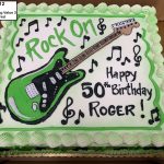 custom birthday decorated cake guitar music