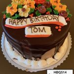 custom birthday decorated cake ganache drip fall flowers
