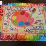 custom birthday decorated cake art painting rainbow