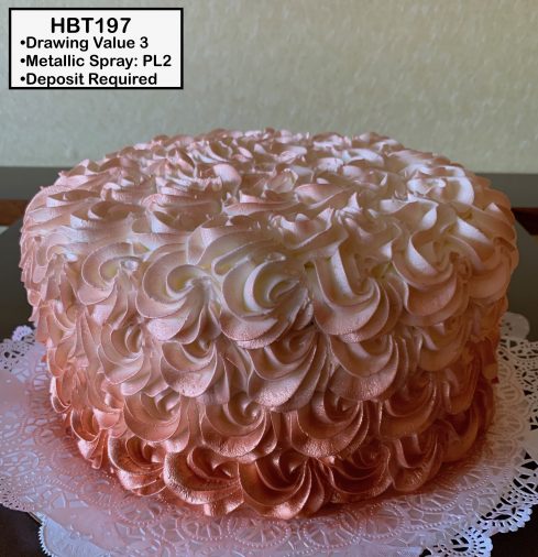 custom birthday decorated cake teen rosettes rose gold
