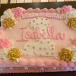 custom decorated birthday cake first roses pink gold