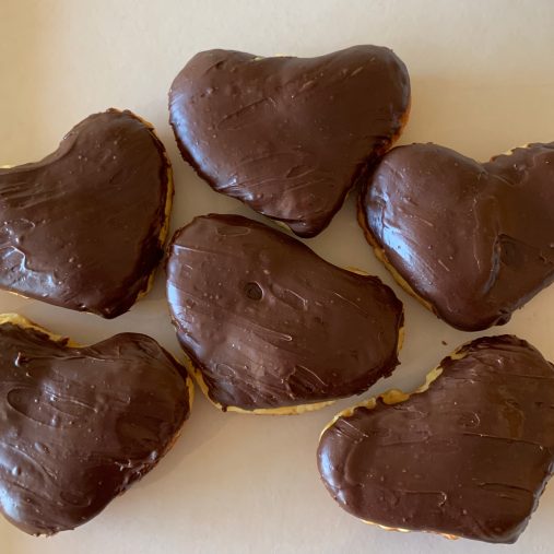 Heart Shaped Chocolate Bismarks - Valentine's Day