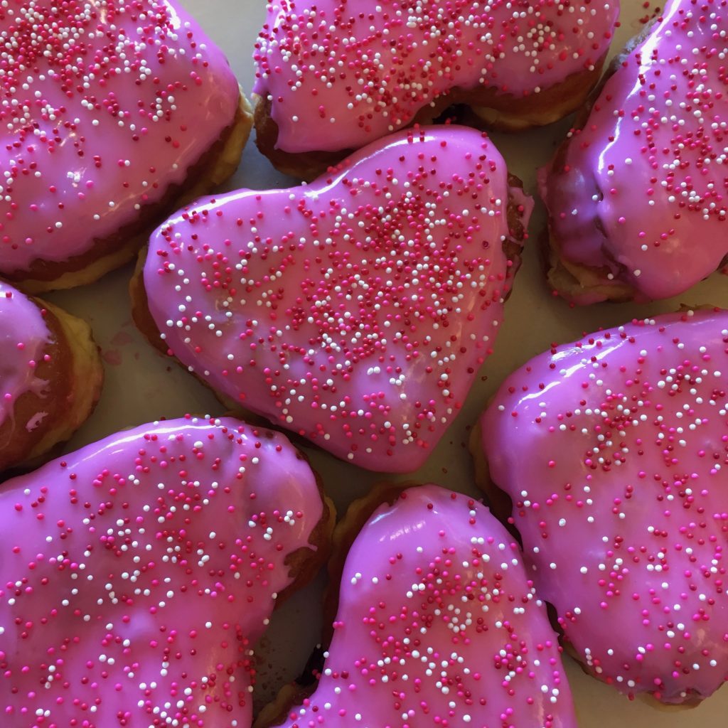 Heart Shaped Jelly Bismarks - Valentine's Day