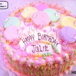 custom decorated birthday cake balloons confetti dots