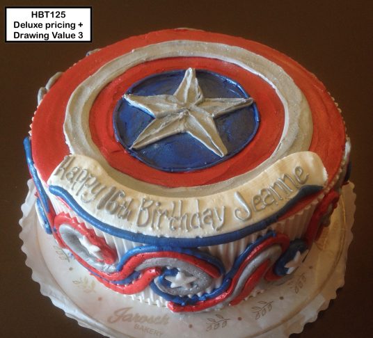 custom birthday decorated cake teen captain america marvel