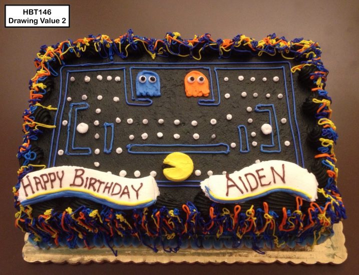 custom birthday decorated cake teen pac man
