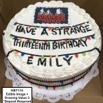 custom birthday decorated cake teen stranger things