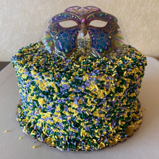 Mardi Gras Sprinkle Cake 2020