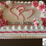 custom bridal shower decorated cake hearts roses