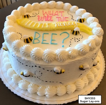 custom baby shower decorated cake bees gender reveal