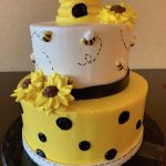 custom baby shower decorated tiered cake bees bee hive sunflowers