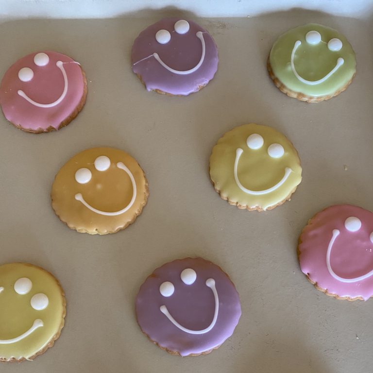 Pastel Smiley Face Cookies