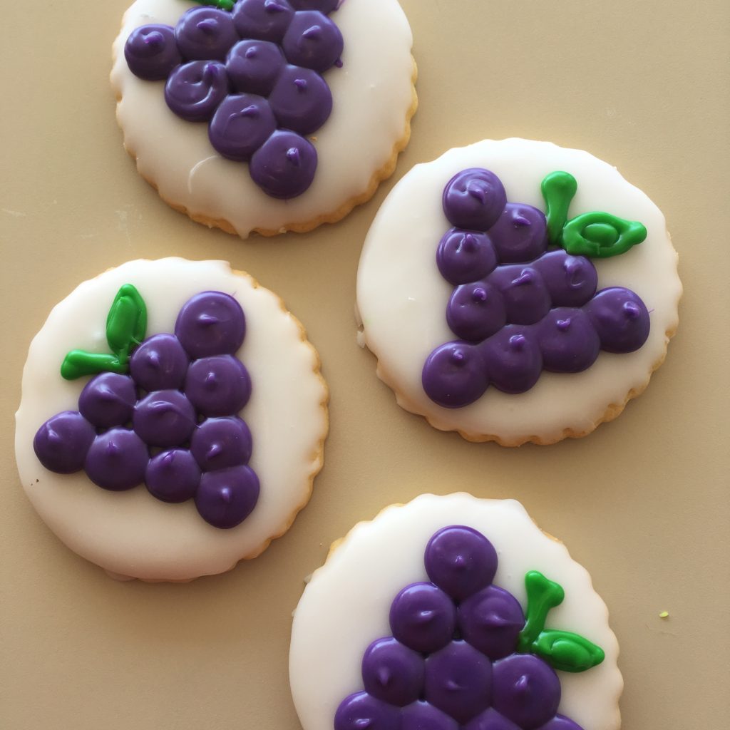 Iced Cookies - Grapes, Wine