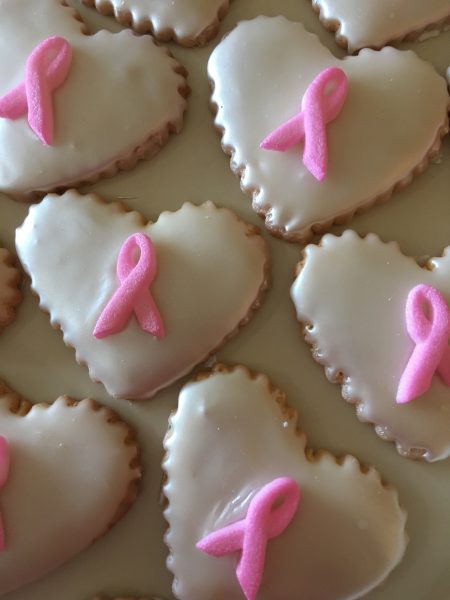 Iced Cookies - Breast Cancer Hearts